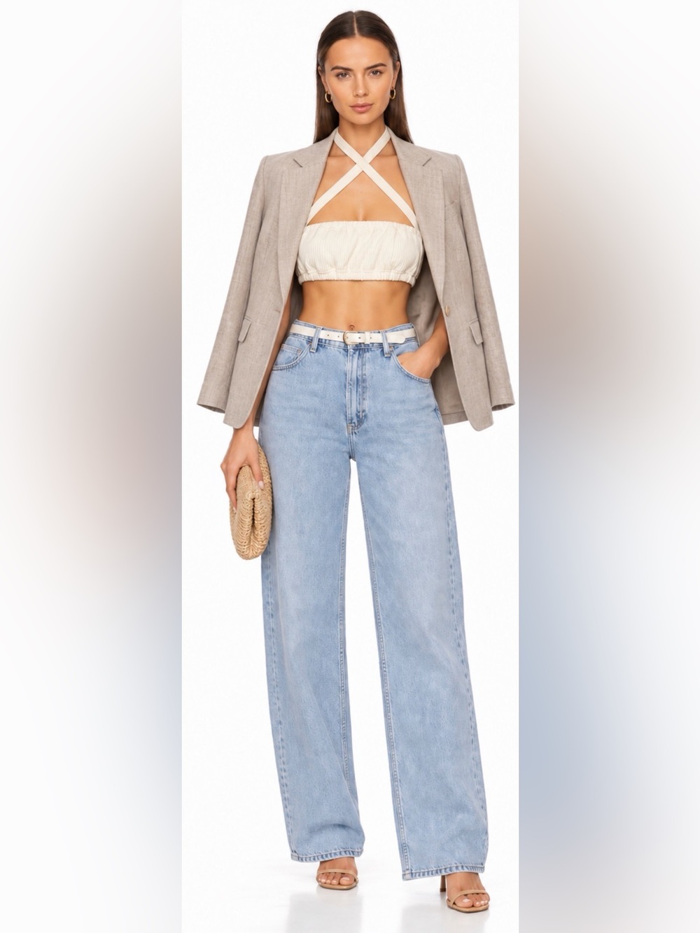 WeWore What Revolve The Halter Bra Top in Ivory